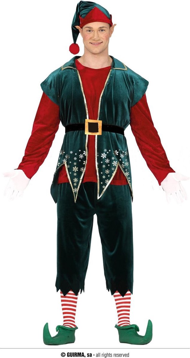 Kerst & Oud & Nieuw Kostuum | Leider Van De Elfen Lennard | Man | Maat 48-50 | Kerst | Verkleedkleding